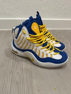 Nike Air Bakin Retro Basketball Sneakers Shoes Youth 7 Golden State Warriors